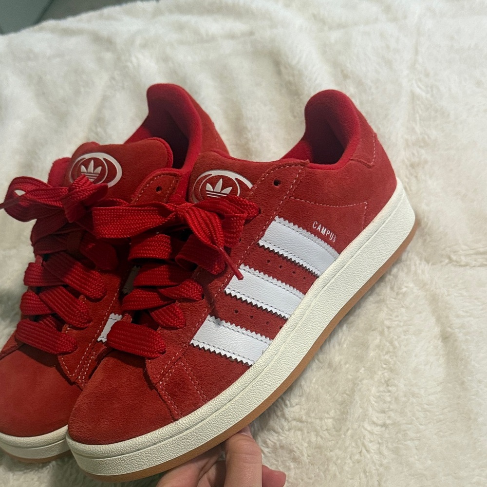 Adidas Campus Red and White Sneakers - Picture 5 of 5